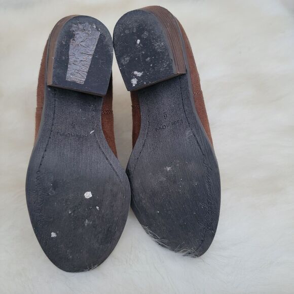 American Eagle Outfitters Boots Womens 6 Ankle Booties Brown Faux Suede Slip On - Picture 6 of 6